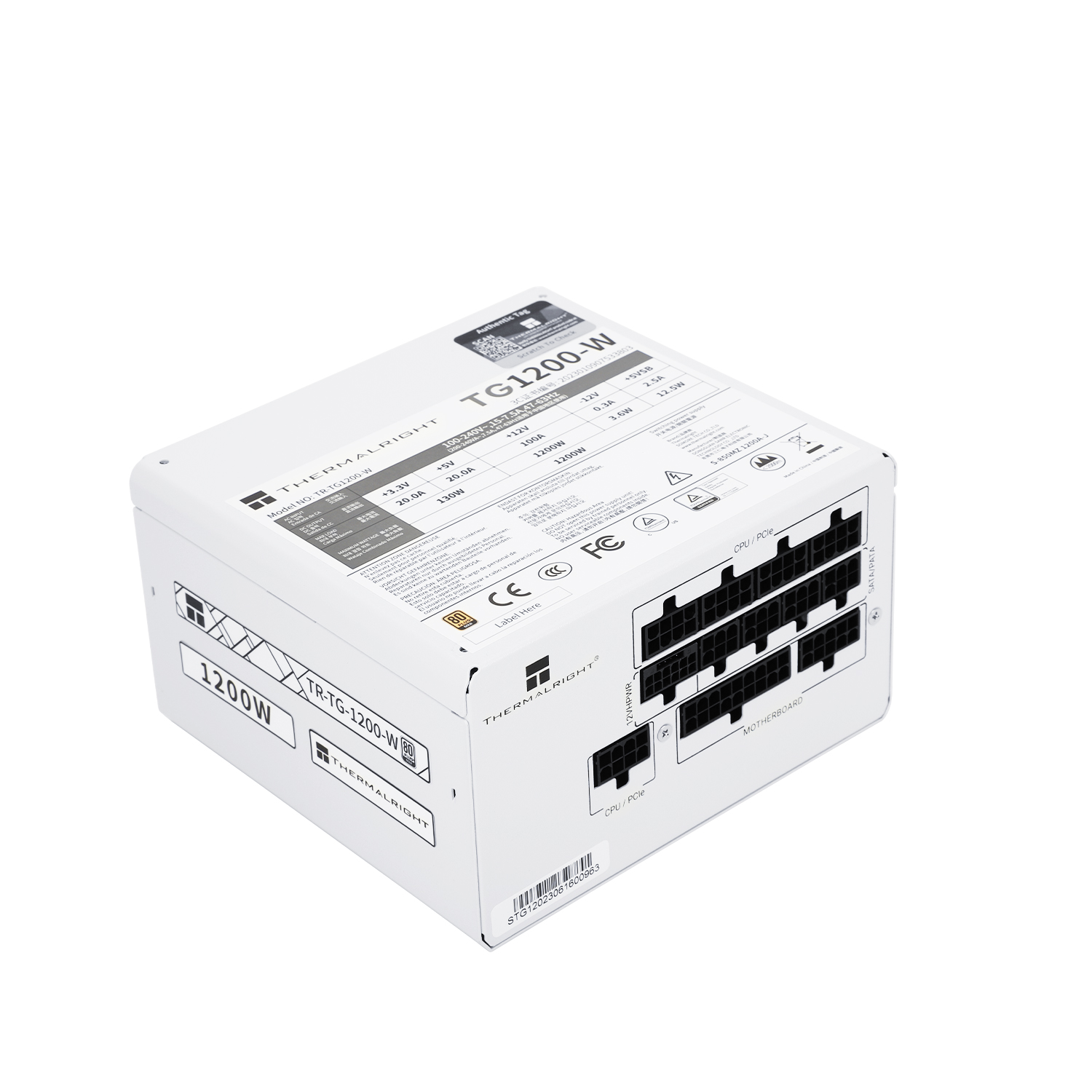 Thermalright TG1200 1200W Full Modular 80 PLUS Gold - White Thermalright TG1200 1200W Full Modular 80 PLUS Gold - White